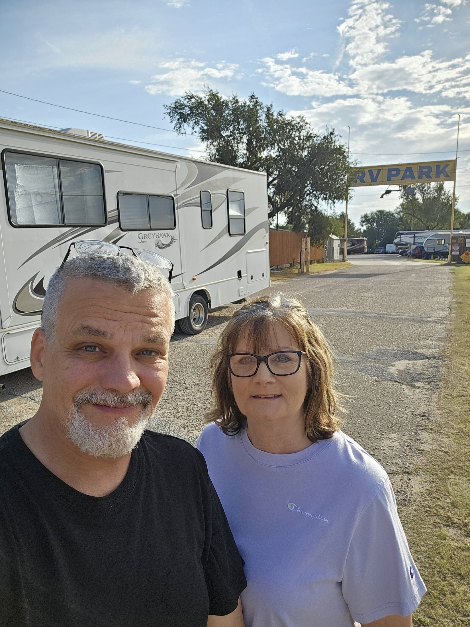 Morning departure from Gunsmoke RV Park in Dodge City, Kansas.