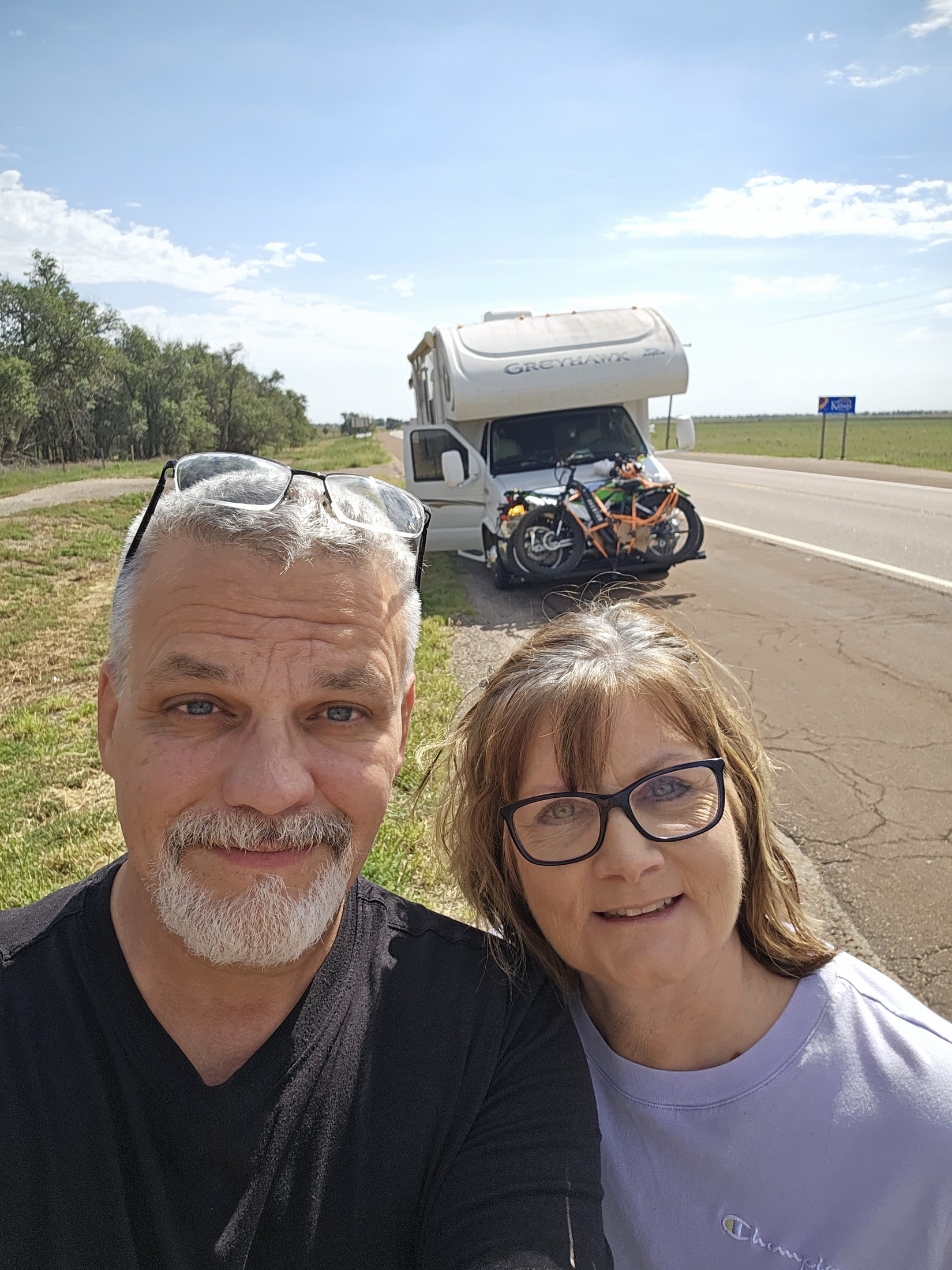 The Colorado state line during the westbound travel day.