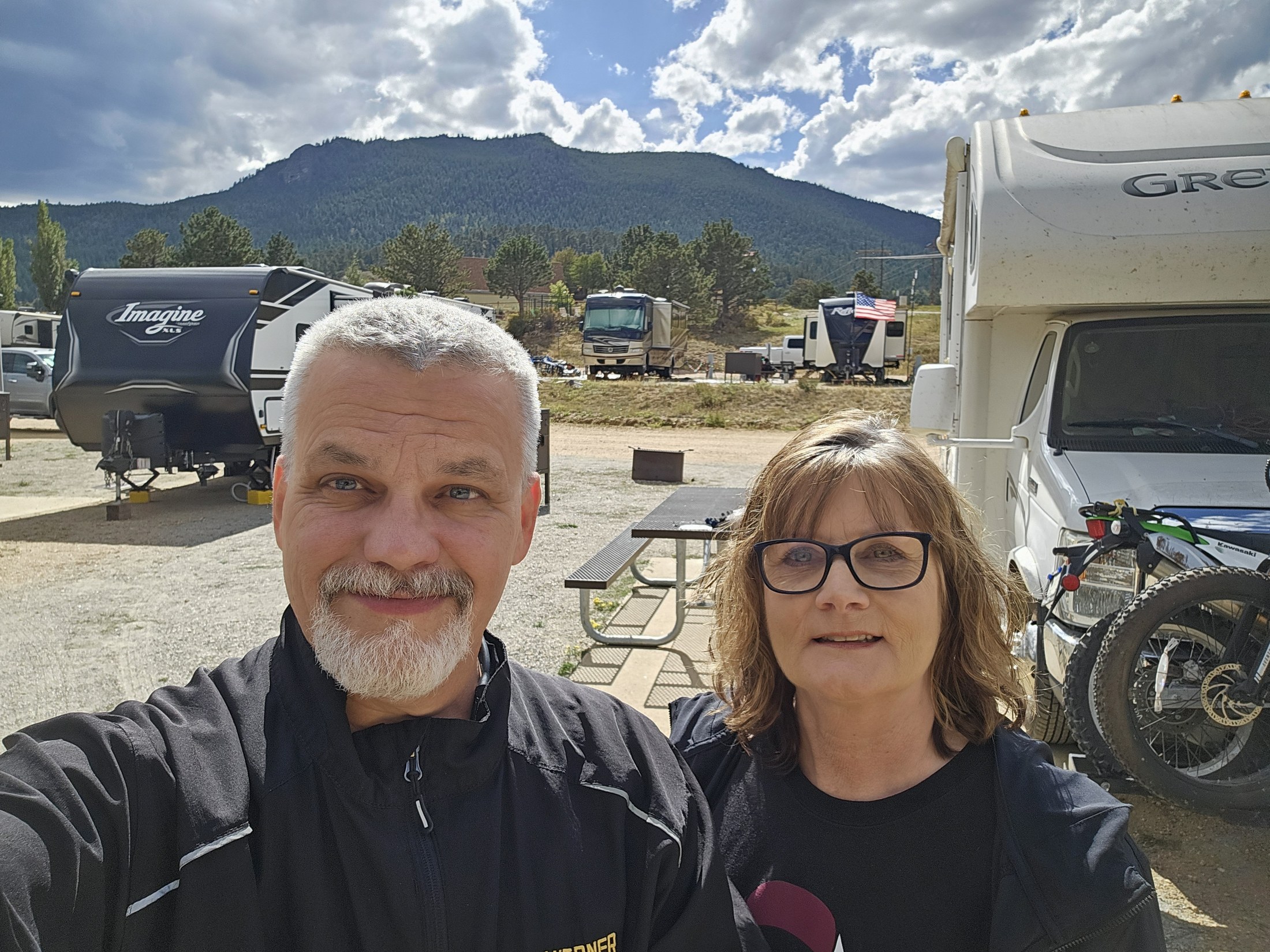 RV site at Estes Park Campground at Mary's Lake.